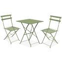Tavolo da giardino quadrato in metallo 60 x 60 cm e 2 sedie pieghevoli