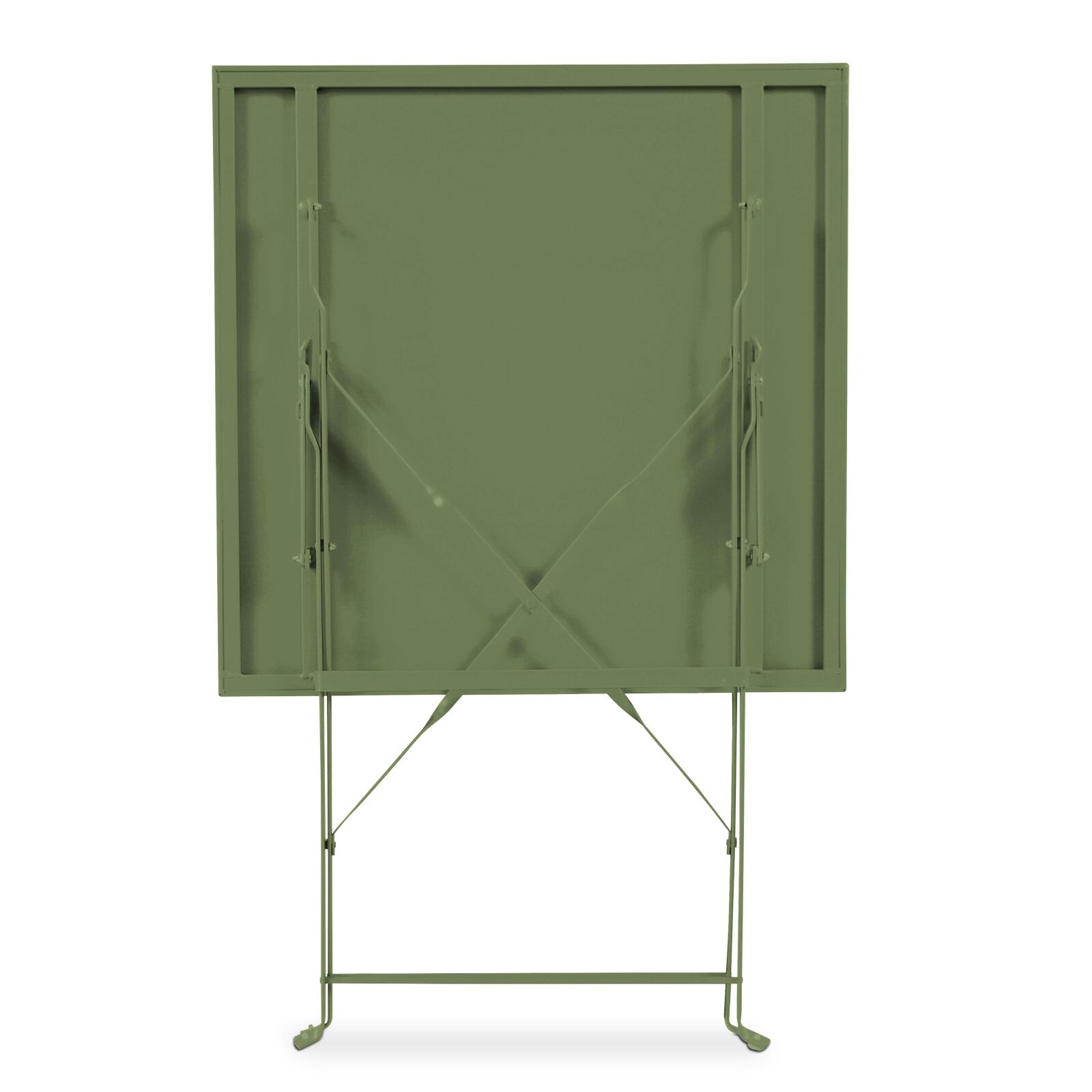 Tavolo da giardino quadrato in metallo 60 x 60 cm e 2 sedie pieghevoli Tavolo da giardino quadrato in metallo 60 x 60 cm e 2 sedie pieghevoli