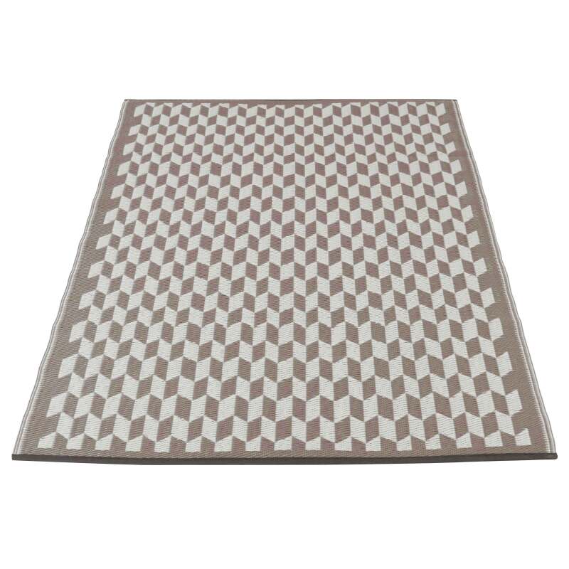 Tappeto rettangolare da esterno con motivo a trama bifacciale in polipropilene