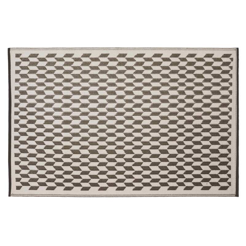 Tappeto rettangolare da esterno con motivo a trama bifacciale in polipropilene