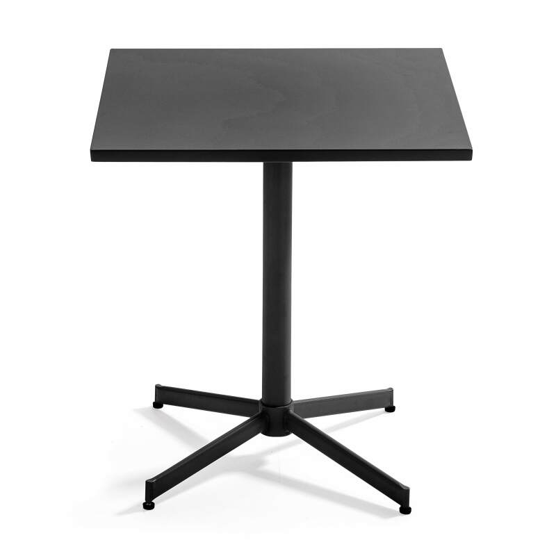 Tavolo da giardino quadrato da bistrot pieghevole 70 x 70 cm e 4 sedie con braccioli in metallo