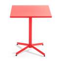 Tavolo da giardino quadrato da bistrot pieghevole 70 x 70 cm e 4 sedie con braccioli in metallo