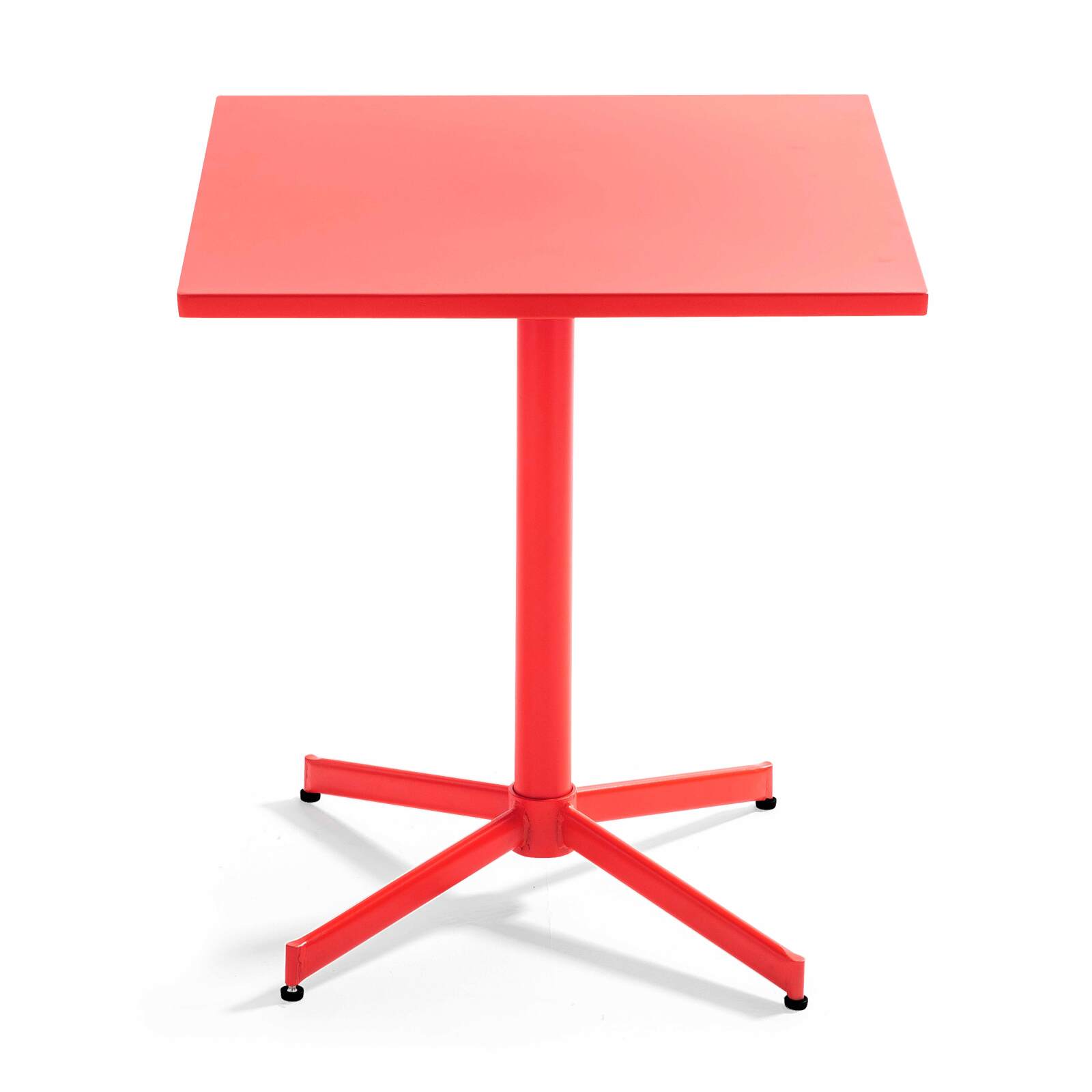 Tavolo da giardino quadrato da bistrot pieghevole 70 x 70 cm e 4 sedie con braccioli in metallo