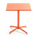 Tavolo da giardino quadrato da bistrot pieghevole 70 x 70 cm e 4 sedie con braccioli in metallo