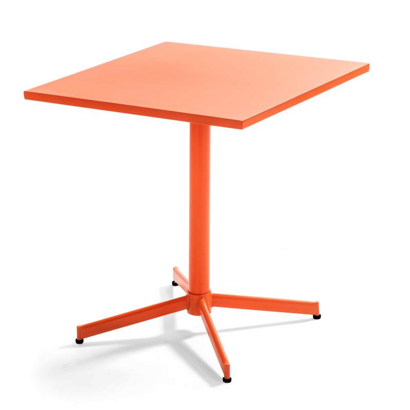 Tavolo da giardino quadrato da bistrot pieghevole 70 x 70 cm e 4 sedie con braccioli in metallo