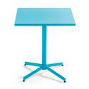 Tavolo da giardino quadrato da bistrot pieghevole 70 x 70 cm e 4 sedie con braccioli in metallo