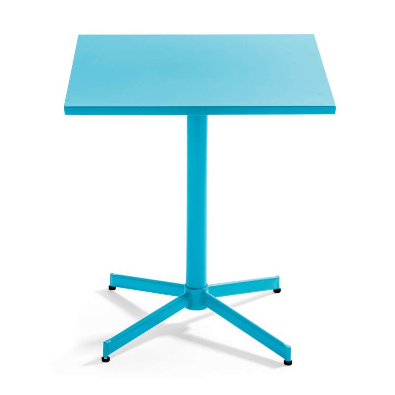 Tavolo da giardino quadrato da bistrot pieghevole 70 x 70 cm e 4 sedie con braccioli in metallo