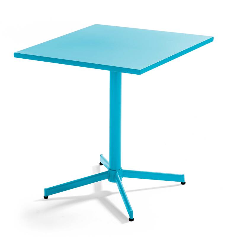 Tavolo da giardino quadrato da bistrot pieghevole 70 x 70 cm e 4 sedie con braccioli in metallo