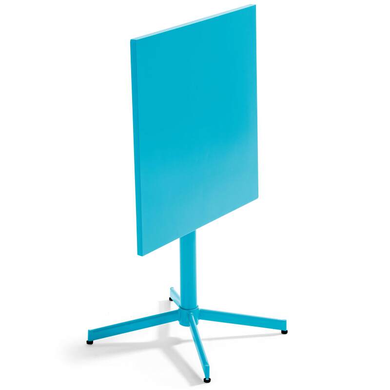 Tavolo da giardino quadrato da bistrot pieghevole 70 x 70 cm e 4 sedie con braccioli in metallo