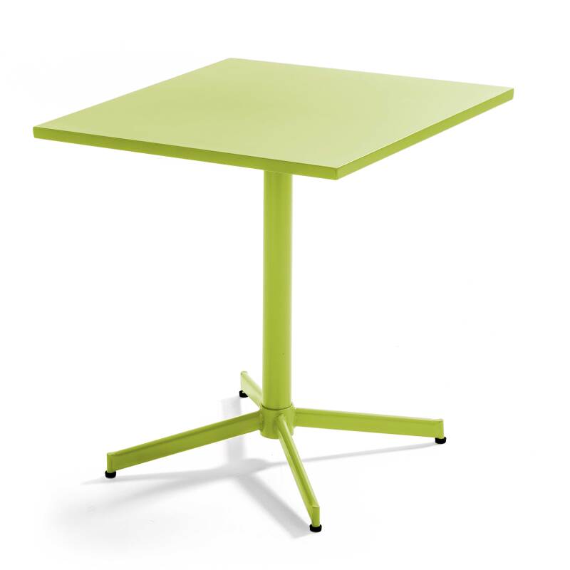 Tavolo da giardino quadrato da bistrot pieghevole 70 x 70 cm e 4 sedie con braccioli in metallo