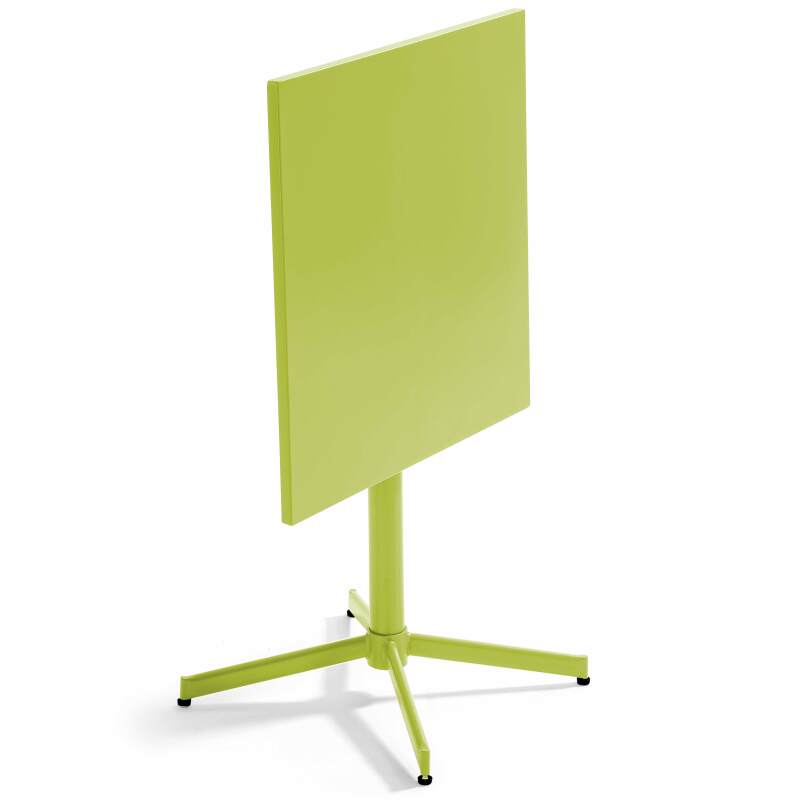 Tavolo da giardino quadrato da bistrot pieghevole 70 x 70 cm e 4 sedie con braccioli in metallo
