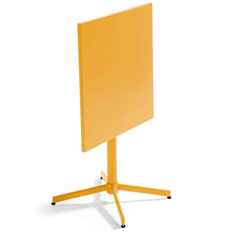 Tavolo da giardino quadrato da bistrot pieghevole 70 x 70 cm e 4 sedie con braccioli in metallo
