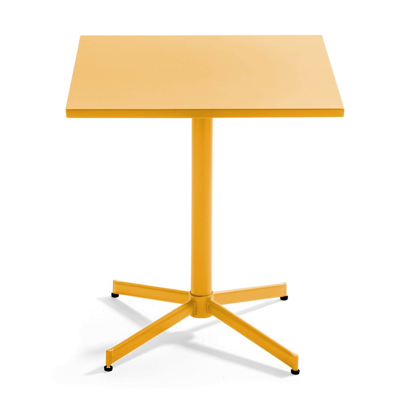 Tavolo da giardino quadrato da bistrot pieghevole 70 x 70 cm e 4 sedie con braccioli in metallo