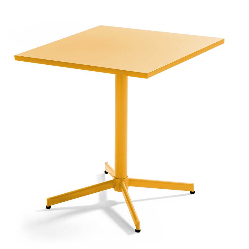 Tavolo da giardino quadrato da bistrot pieghevole 70 x 70 cm e 4 sedie con braccioli in metallo