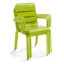 Tavolo da giardino quadrato da bistrot pieghevole 70 x 70 cm e 4 sedie con braccioli in metallo