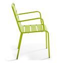 Tavolo da giardino quadrato da bistrot pieghevole 70 x 70 cm e 4 sedie con braccioli in metallo