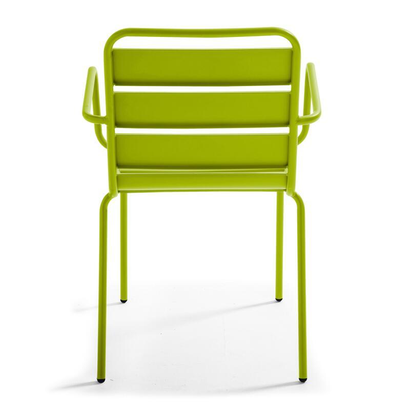 Tavolo da giardino quadrato da bistrot pieghevole 70 x 70 cm e 4 sedie con braccioli in metallo