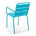 Tavolo da giardino quadrato da bistrot pieghevole 70 x 70 cm e 4 sedie con braccioli in metallo
