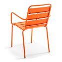 Tavolo da giardino quadrato da bistrot pieghevole 70 x 70 cm e 4 sedie con braccioli in metallo