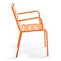 Tavolo da giardino quadrato da bistrot pieghevole 70 x 70 cm e 4 sedie con braccioli in metallo