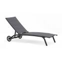 Set di 2 lettini prendisole in alluminio con ruote, reclinabili in 4 posizioni