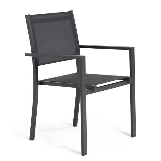 Sedia da giardino con braccioli in alluminio e Textilene