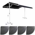 Tenda da sole doppia inclinazione (3 x 4 m) + 4 lastre di zavorra