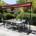 Tenda da sole doppia inclinazione (3 x 4 m) + 4 lastre di zavorra