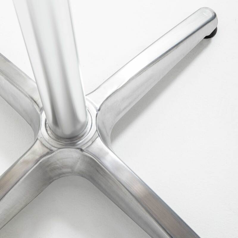 Tavolo da pranzo alto (Ø60 x 110 cm) quadrato in alluminio