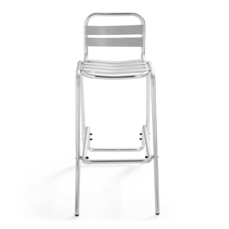 Sedia alta da bar in alluminio anodizzato