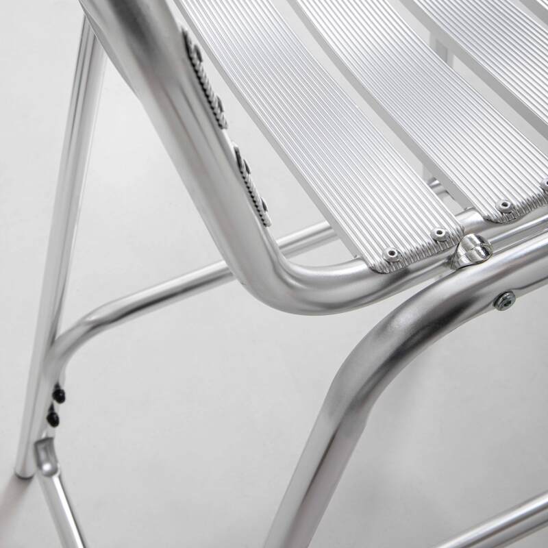 Tavolo da bar rotondo Ø60 cm e 2 sedie alte in alluminio