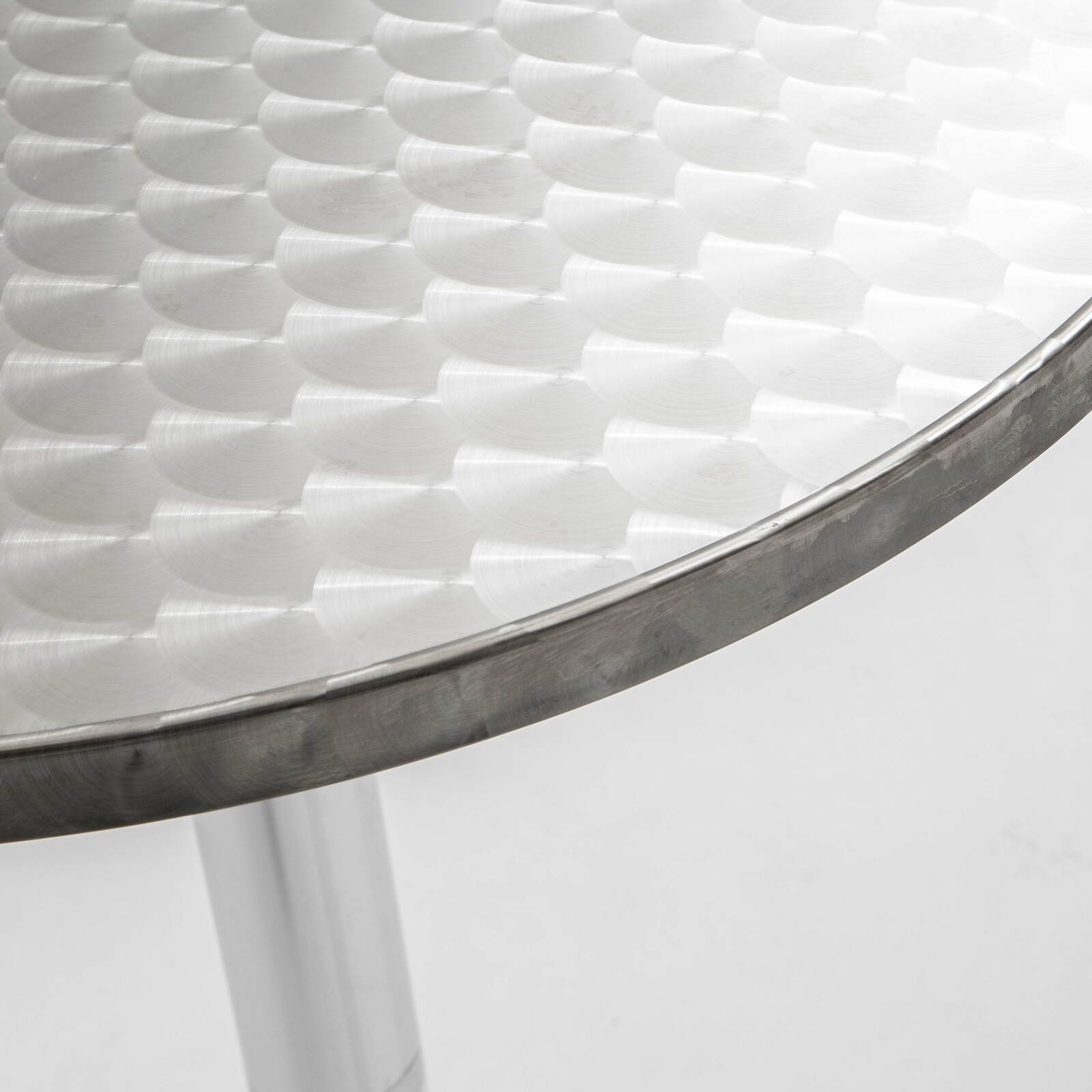 Tavolina da salotto alto rotondo Ø60 cm in alluminio + 4 seggioloni