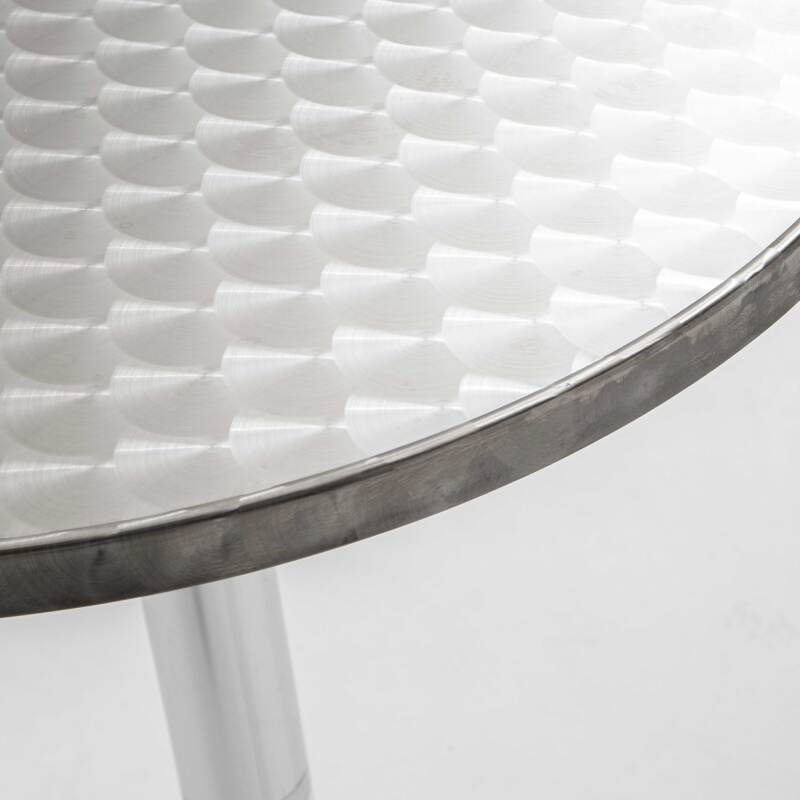 Tavolina da salotto alto rotondo Ø60 cm in alluminio + 4 seggioloni