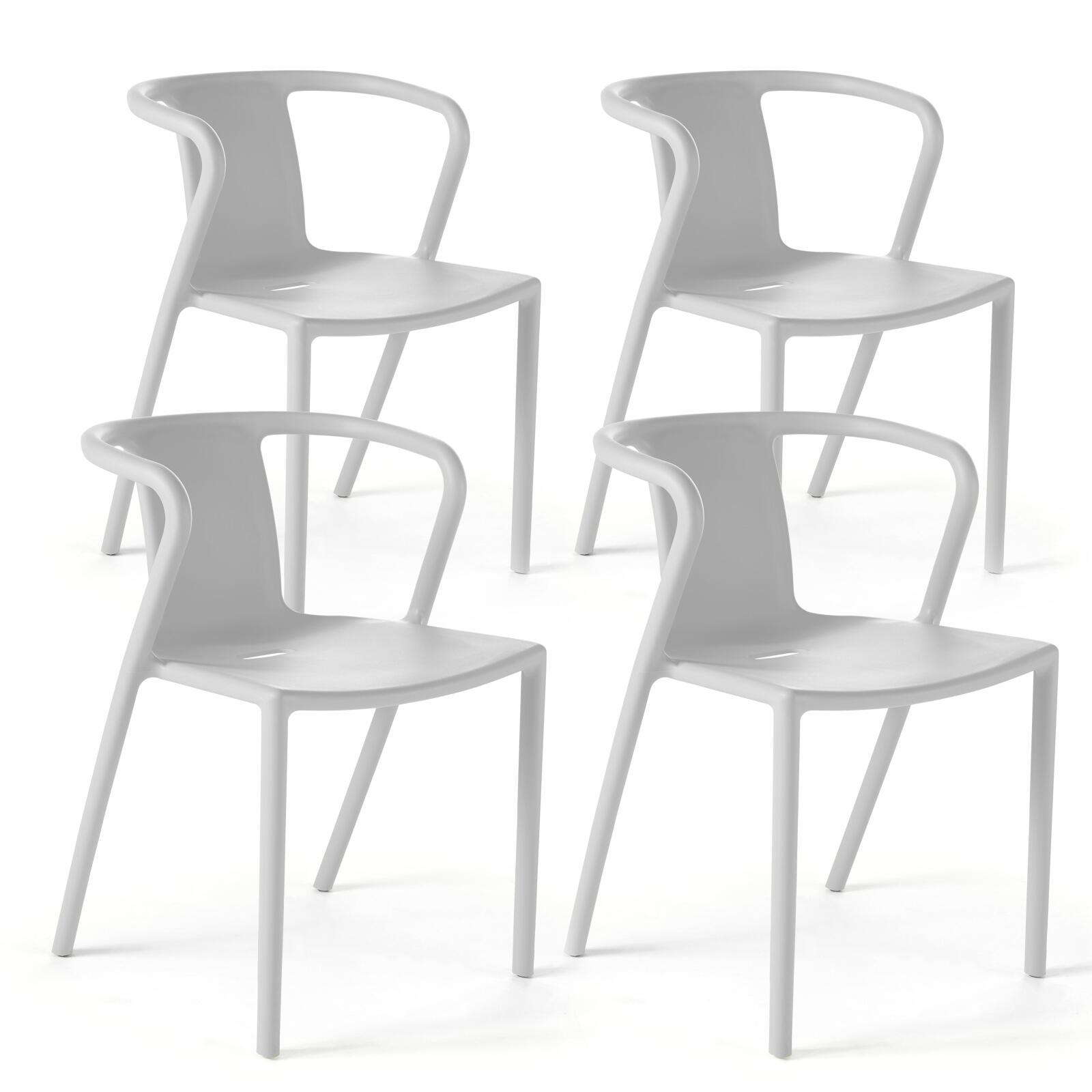 Set di 4 sedie da giardino con braccioli di design