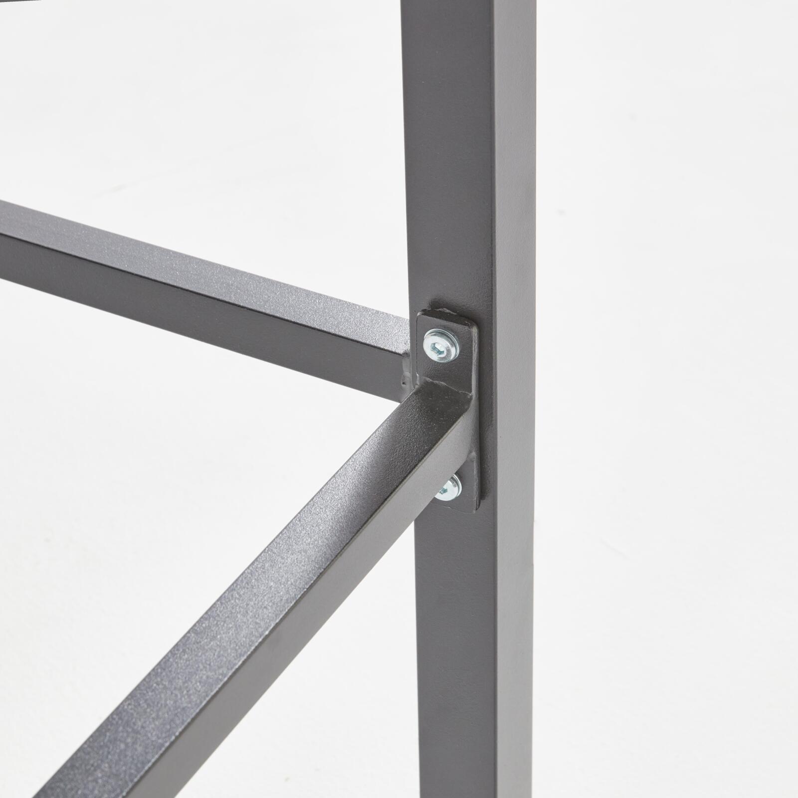 Tavolo alto da giardino 90 x 80 cm in alluminio e polywood con 4 sgabelli