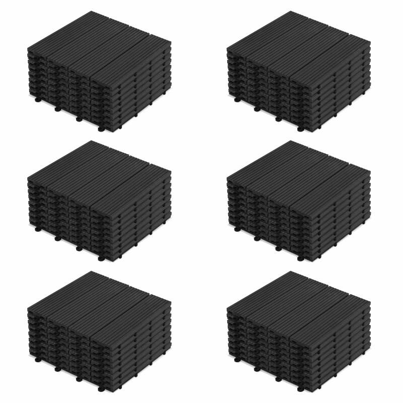 Set di pavimento ad incastro per esterno da ponte in legno composito clip-on