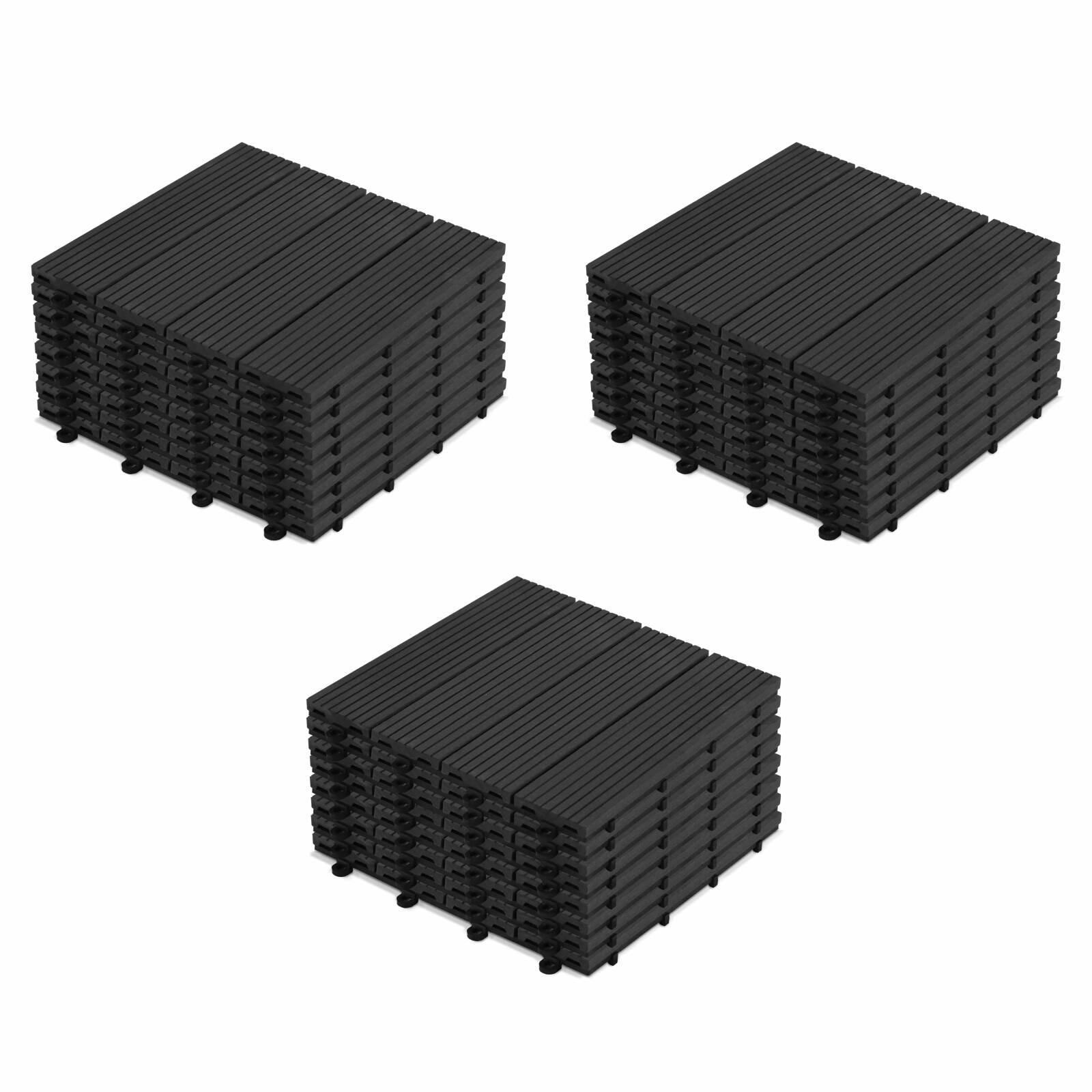 Set di pavimento ad incastro per esterno da ponte in legno composito clip-on