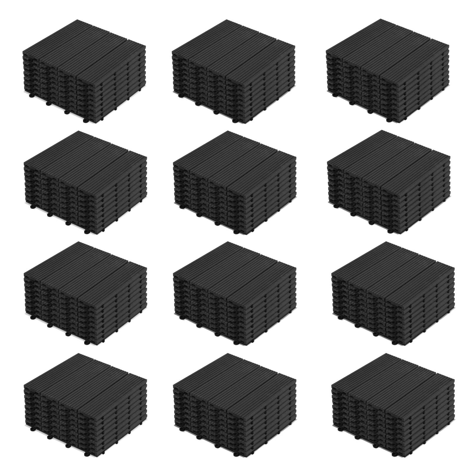 Set di pavimento ad incastro per esterno da ponte in legno composito clip-on