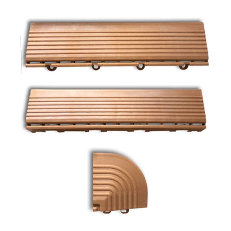 Angoli e bordi marroni per pavimento ad incastro per esterno