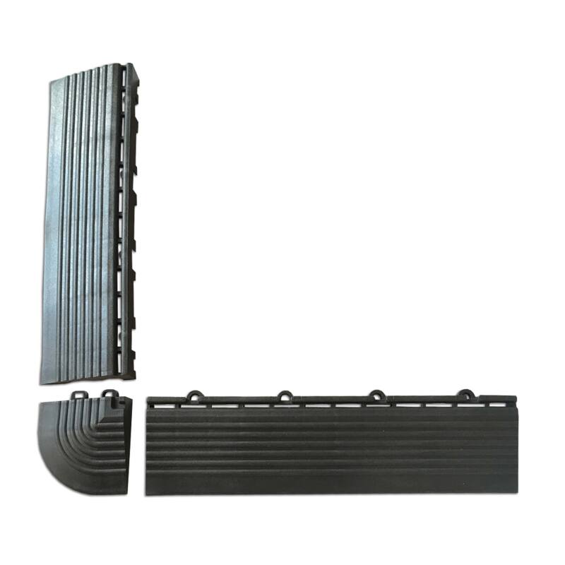 Angoli e bordi neri per pavimento ad incastro per esterno