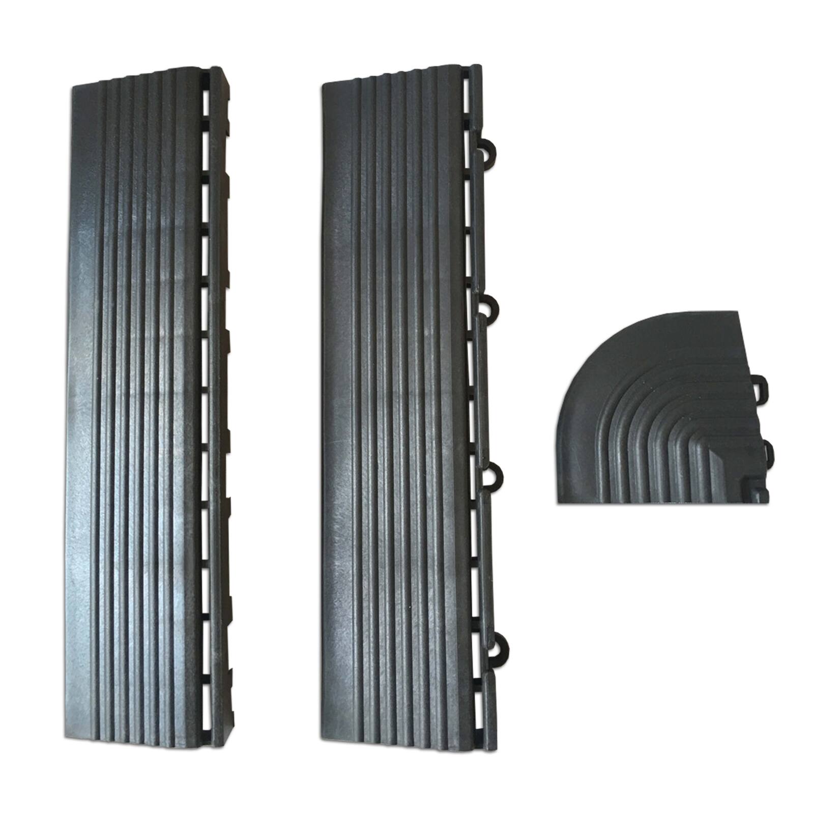 Angoli e bordi neri per pavimento ad incastro per esterno