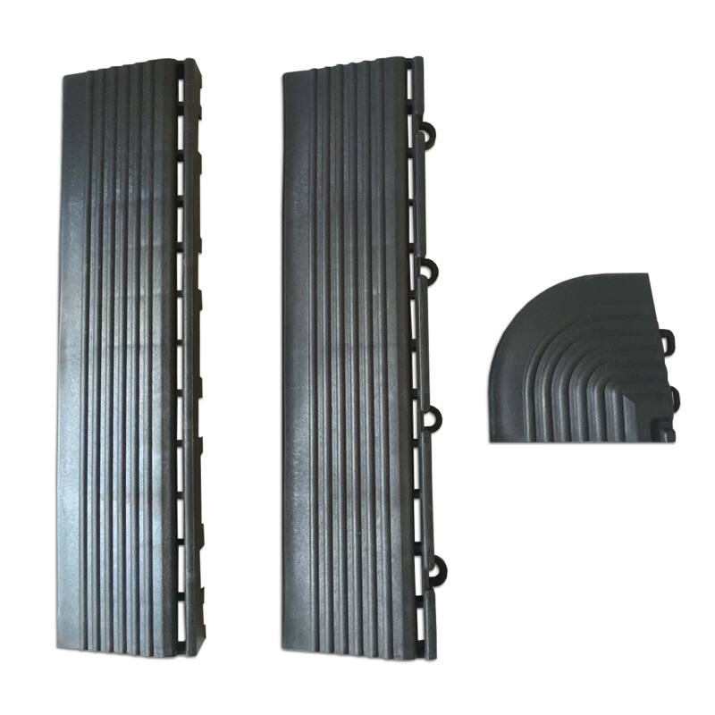 Angoli e bordi neri per pavimento ad incastro per esterno