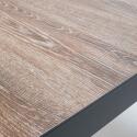 Tavolo da giardino in alluminio e ceramica effetto legno (206 x 100 x 74,5 cm)