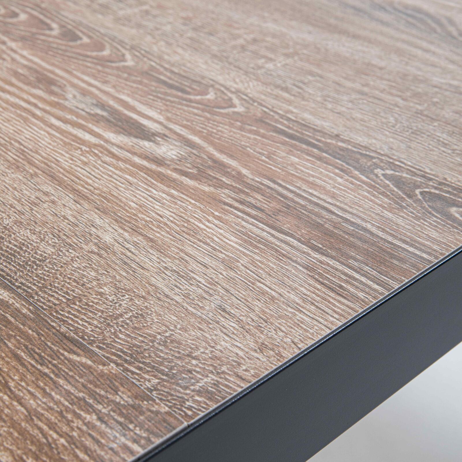 Tavolo da giardino in alluminio e ceramica effetto legno (206 x 100 x 74,5 cm)