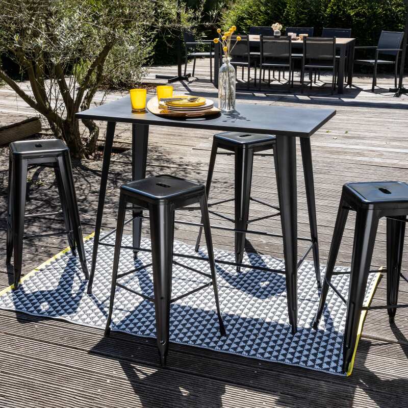 Tappeto da esterni rettangolare bifacciale in polipropilene a fantasia