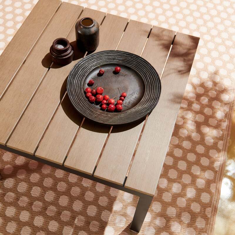 Tappeto rettangolare da esterno con motivo bifacciale in polipropilene