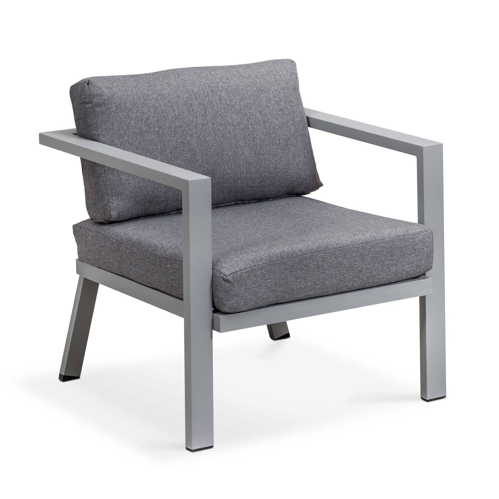 Salotto da giardino in alluminio 6 posti + 1 poltrona + 1 tavolo da pranzo