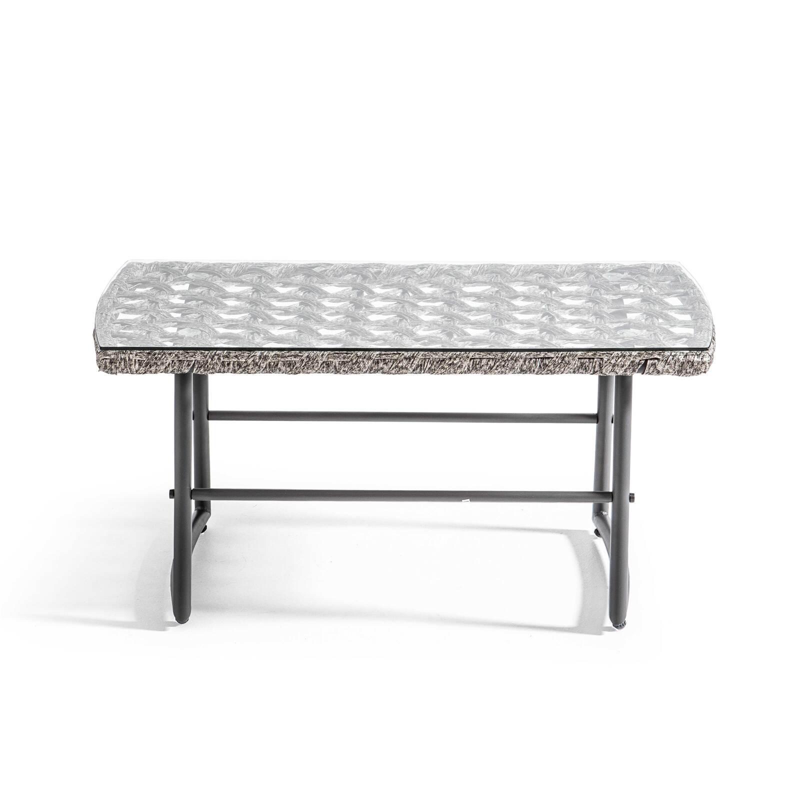 Salotto da giardino in resina a 4 posti con un divano, 2 poltrone e un Tavolina da salotto