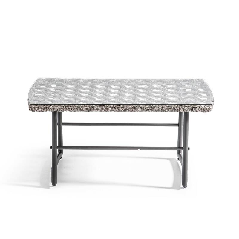 Salotto da giardino in resina a 4 posti con un divano, 2 poltrone e un Tavolina da salotto