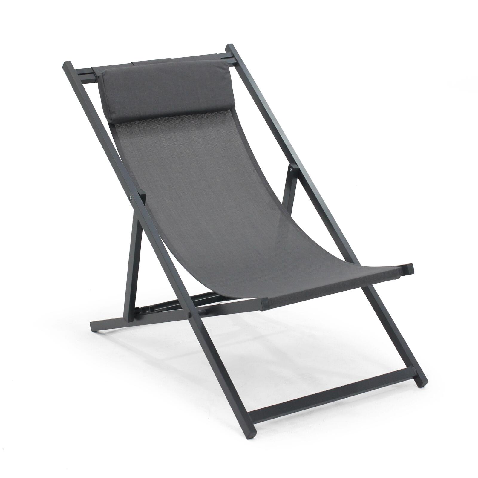 Set di 2 sedie sdraio in alluminio reclinabili a 4 posizioni Set di 2 sedie sdraio in alluminio reclinabili a 4 posizioni